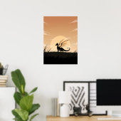 Poster Dragon Anime Minimaliste (Bureau à domicile)
