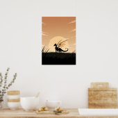 Poster Dragon Anime Minimaliste (Cuisine)