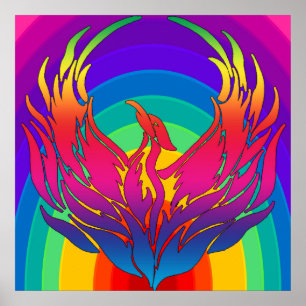 Poster Dragon arc-en-ciel