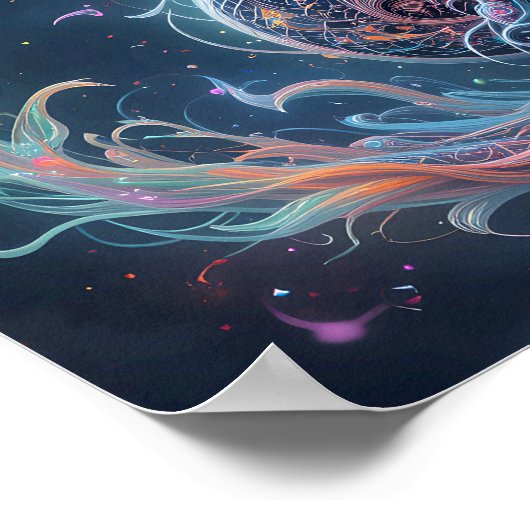 Poster Dragon arc-en-ciel harmonie un (Coin)