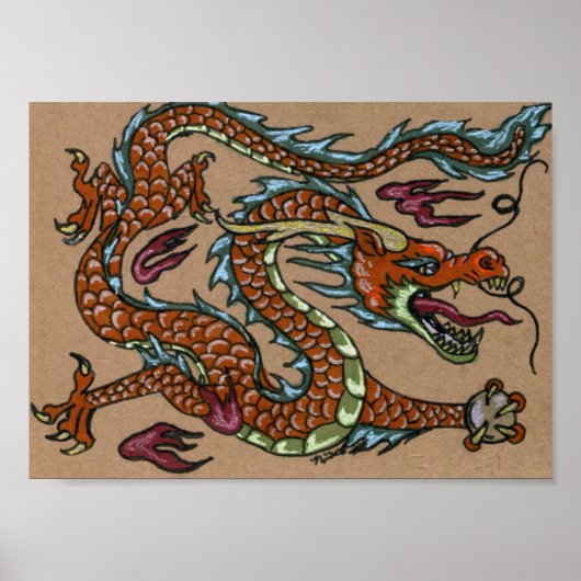 Poster Dragon asiatique (Devant)