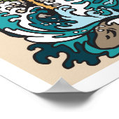 Poster Dragon asiatique contre tigre. ART graphique (Coin)