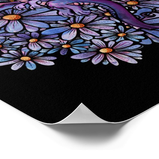 Poster Dragon aux fleurs pourpres (Coin)