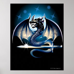 Poster Dragon avec épée