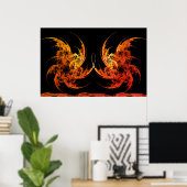 Poster Dragon Battle Fractal Art (Bureau à domicile)