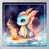 Poster Dragon Bébé Crystalized Cute (Devant)