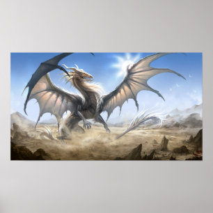 Poster dragon blanc