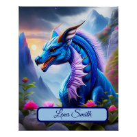 Dragon bleu, Digital Art imaginative