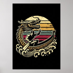 Poster Dragon Boat Racing - Vintage Paddler