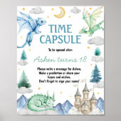 Poster Dragon Boy Birthday Time Capsule Sign (Devant)