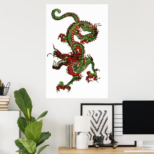 Poster Dragon chinois (Bureau à domicile)