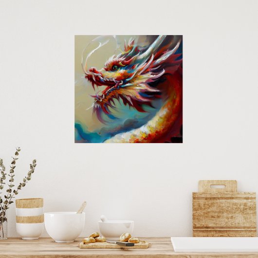 Poster Dragon chinois (2) (Cuisine)