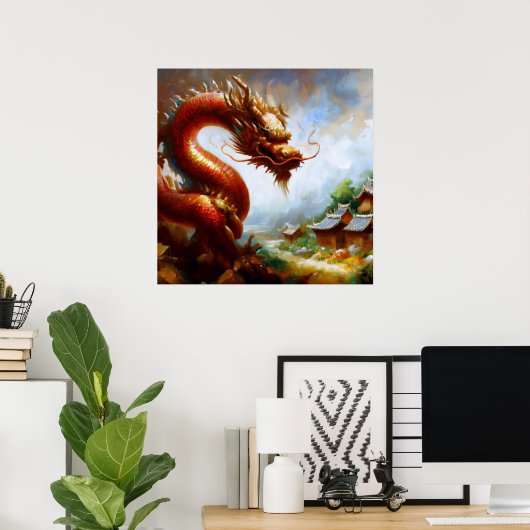 Poster Dragon chinois (24) (Bureau à domicile)