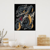 Poster Dragon chinois cool (Cuisine)