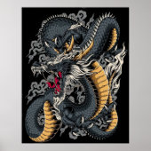 Poster Dragon chinois cool (Devant)
