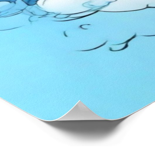 Poster Dragon chinois dans les nuages (Coin)