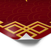 Poster Dragon chinois d'or Nouvel an lunaire 2024 (Coin)