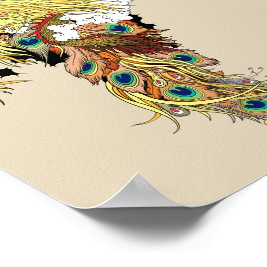 Poster Dragon chinois et phoenix (Coin)