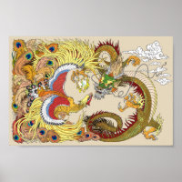 dragon chinois et phoenix