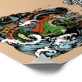 Poster Dragon chinois et tigre (Coin)