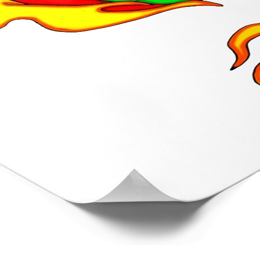 Poster Dragon chinois rouge (Coin)