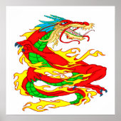 Poster Dragon chinois rouge (Devant)