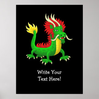 Poster Dragon Chinois Style Moderne
