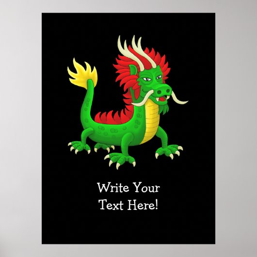 Poster Dragon Chinois Style Moderne (Devant)