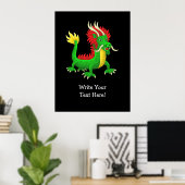 Poster Dragon Chinois Style Moderne (Bureau à domicile)