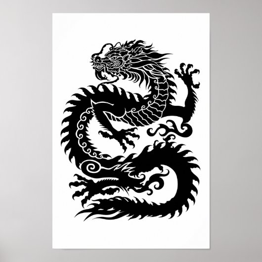 Poster Dragon chinois traditionnel (Devant)