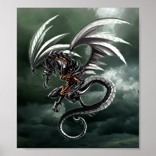 Poster Dragon ciel foncé (Devant)