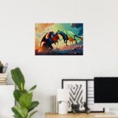 Poster Dragon contre Pégase - Art Fantastique (Bureau à domicile)