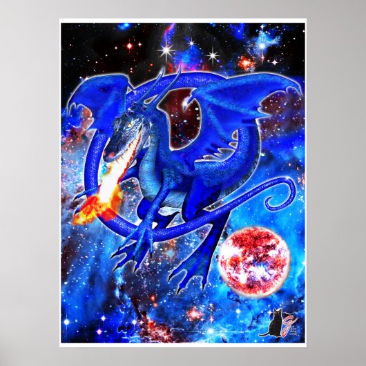 Poster Dragon cosmique Azurite (Devant)