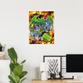 Poster Dragon Cosmique Émeraude (Bureau à domicile)