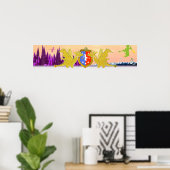 Poster Dragon Crest Cute Cartoon Dragons World (Bureau à domicile)