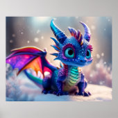 Poster Dragon dans la neige. (Devant)