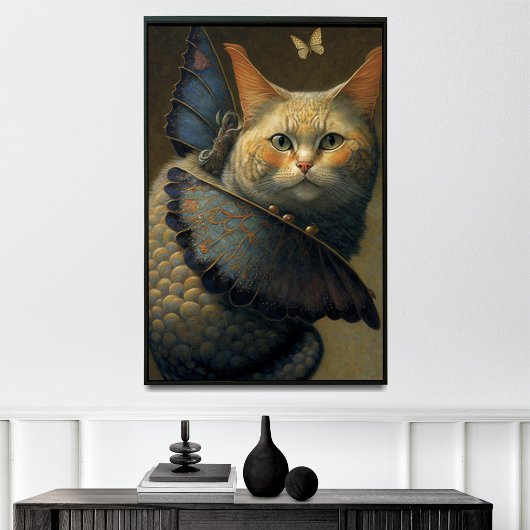 Poster Dragon de chat adorable avec des ailes de papillon