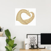 Poster Dragon de coeur de grès sur blanc (Bureau à domicile)