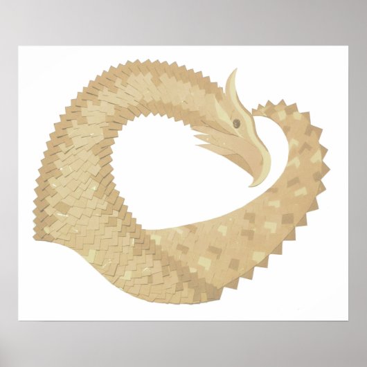 Poster Dragon de coeur de grès sur blanc (Devant)