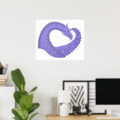 Poster Dragon de coeur périphérique sur blanc (Bureau à domicile)