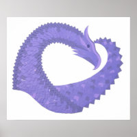 Dragon de coeur périphérique sur blanc