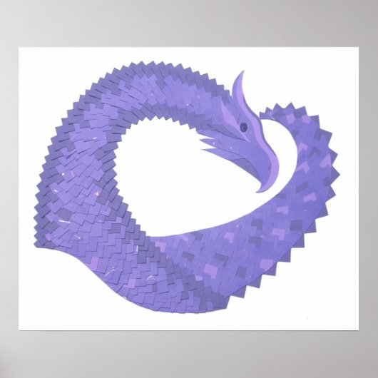 Poster Dragon de coeur périphérique sur blanc (Devant)