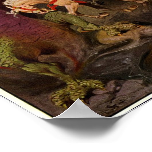 Poster Dragon de combat du chevalier par J. Allen St. Joh (Coin)