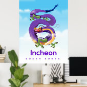 Poster Dragon de Corée du Sud Incheon (Bureau à domicile)