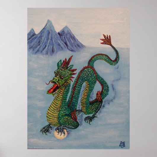 Poster Dragon de destination chinoise (Devant)