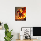 Poster Dragon de Feu d'Enfer Brûlant de Soleil (Bureau à domicile)