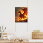 Poster Dragon de Feu d'Enfer Brûlant de Soleil (Cuisine)