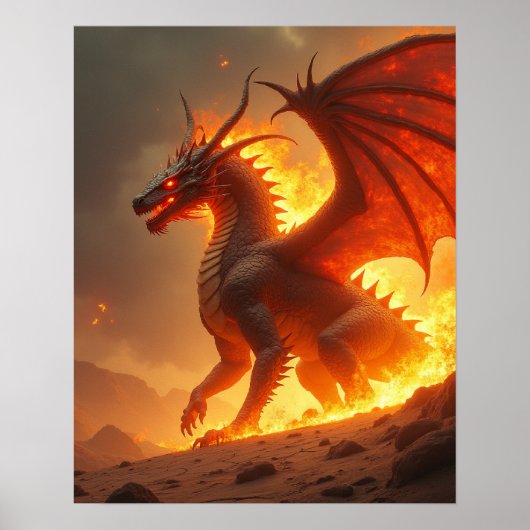 Poster Dragon de Feu d'Enfer Brûlant de Soleil (Devant)