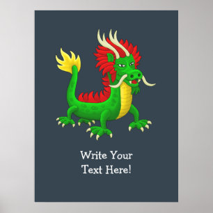 Poster Dragon de jade chinois