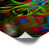 Poster Dragon de lapin psychédélique à Neon Imaginaire (Coin)